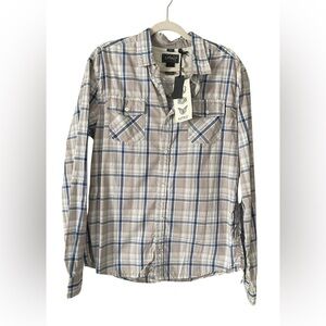 Buffalo David Bitton Blue and Gray Checkered Shirt